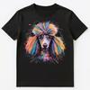 Colorful Paint Splash Cute Poodle Art Graphic Unisex T-shirt Tops Tees Unisex