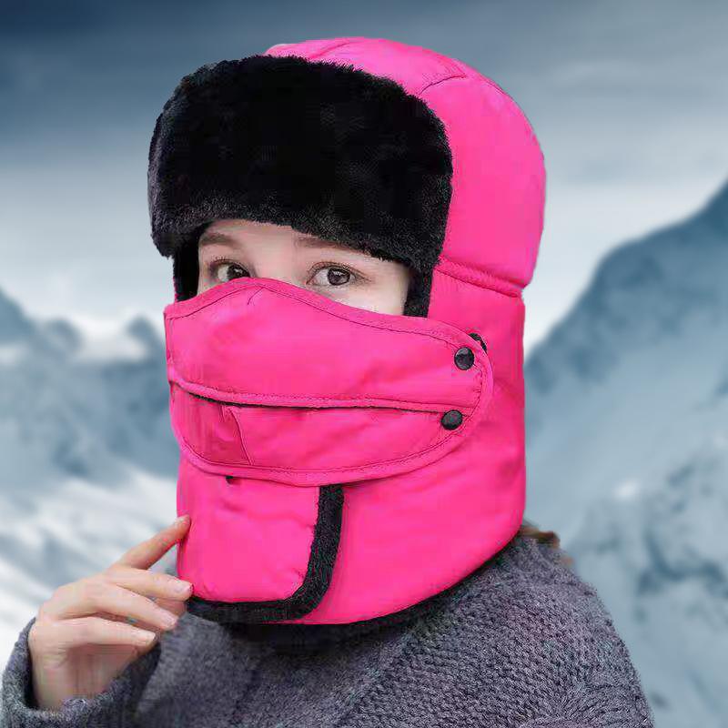 Winter Outdoor Skifahren Verdickte Warme Mütze Nordost Maske Schal Radfahren Kälte Mütze Maske Männer Lei Feng Mütze Frauen average size black