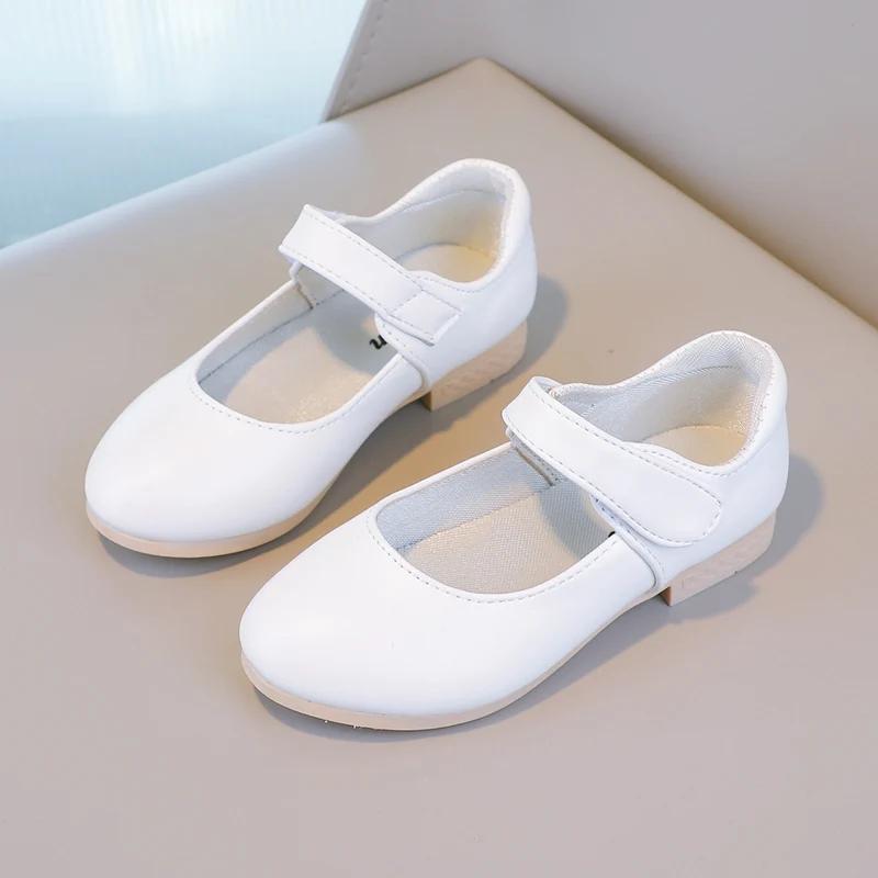Girls PU Leather Shoes for Wedding Party Fashion Princess Kids Mary Janes Children Flats Hook & Loop Sweet Classic Cute Soft New