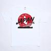 Commemorative T-shirt JAPAN Samurai Silhouette Hinomaru White Souvenir Foreigners Tokyo (L)