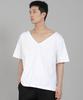 Seinteukeulu Plain Big V-Neck Short Sleeve T-Shirt Bigv-883 White