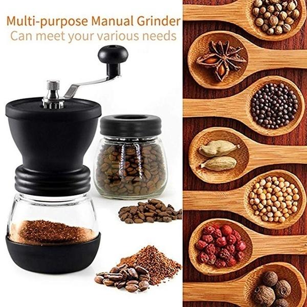 Manual Coffee Been Mill Stainless Steel Handle Coffee Grinder with Storage Glass Jar LS