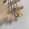 Lovely Cartoon Cat Key Chain Charming Feline Pendant Anti-Lost Chain Jewelry