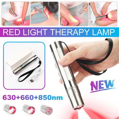USB Chargr Red Light Therapy Lamp LED Infrared Light Therapy Pen 850nm Infrared 630nm 660nm Soft Scar Wrinkle Removal Treatment Acne Laser Pen