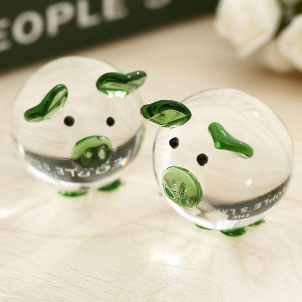 Cartoon Crystal Pig Ornaments Mini Desktop Pig Ornaments Creative Pig Figurines Home Decor