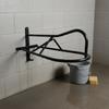 Wall-Mounted Saddle Rack Horizontal Bar Black Metal Space Saving