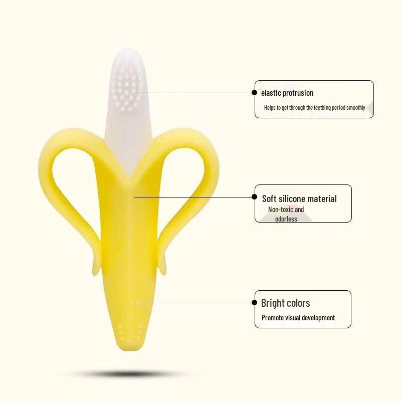 Lebensmittelechtes Silikon Bananen-Beißspielzeug Molarenstab für Neugeborene
