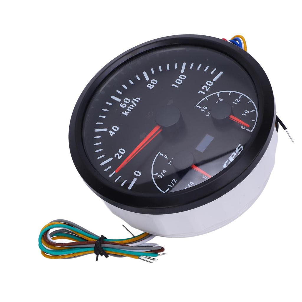 3 in 1 GPS Speedometer 0 to 120KMCelsiusH 110mm Odometer 8 to 16V Voltage Gauge E-1Celsius4-1Celsius2-3Celsius4-F Fuel Meter with Turn Signals f