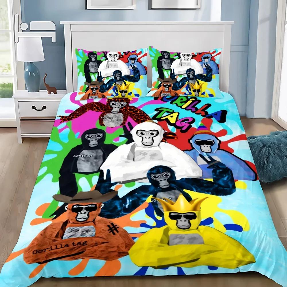 Gorilla Duvet Cover Pillowcase Game Gorilla Tag Bedding Set Adult Boy Girl Bedroom Decoration Children Gift Single Double Size