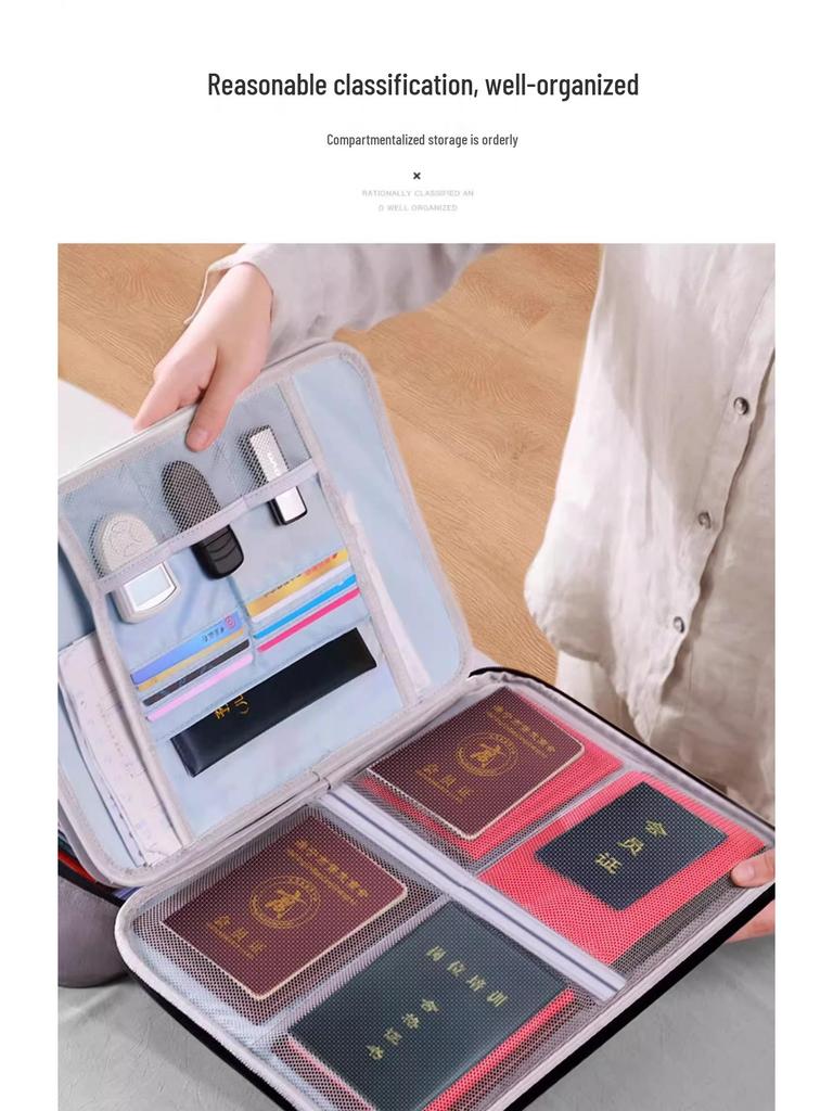 Travel Document Organizer with Combination Lock - Convenient and Secure Storage Wallet