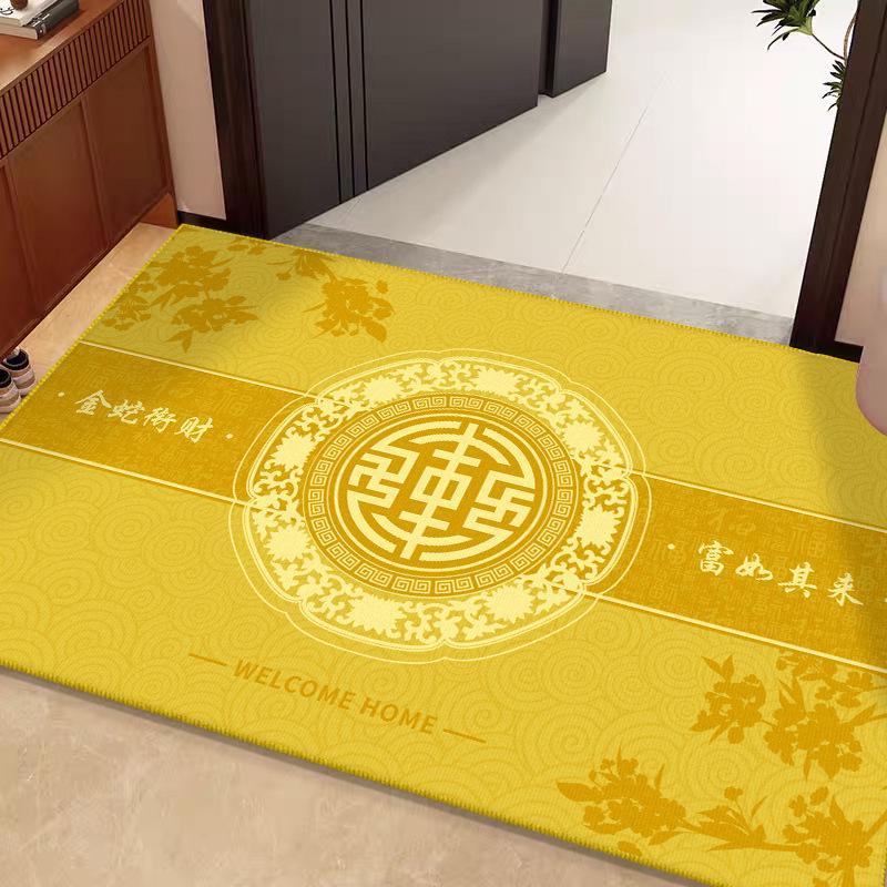 Chinese-Style Entrance Door Mat, Water Absorbing, Dirt & Wear-Resistant, Anti-Slip Hallway Mat