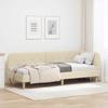L Shaped Corner Bed Frame Cream 80 X 200 Cm Fabric