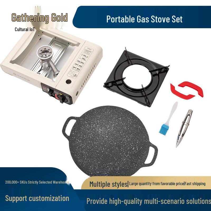 Portable Outdoor Gas Stove & Cookware Set for Camping & Picnics