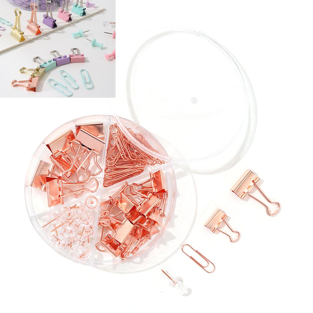 Paper Clips Binder Clips Assorted Multifunction Push Pins Sets with Box for Office School Document