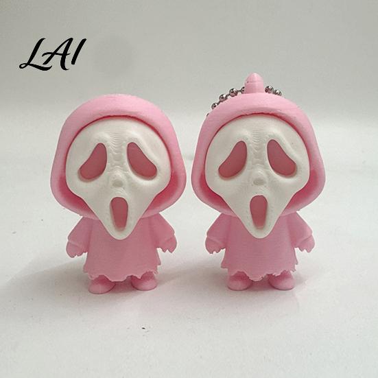 3D Printed Skeleton Ornament Mini Screaming Keychain Pendant Halloween Portable Bag Accessory Hanging Decor Backpack Schoolbag Purse Charm