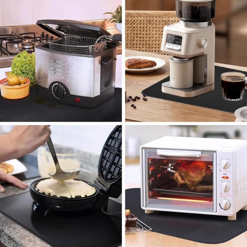 Fire Pit Mat Indoor Thicken Heatproof Mat 60x40CM Oil Proof Waterproof Floor Protector Fiberglass Texture for BBQ Grills