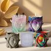 Silicone Tree Shadow Face Planter Mold With Easy Release For Handmade Resin Crafts Decorative Pots Candle Containers