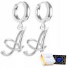 Silver Alphabet Earrings Letter A Initial On Hook Letters Silver 925