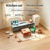 Miniature Kitchen Living Room Furniture Ornament Dollhouse Mini Sink Cabinet Table Chair Model Dollhouse Scene Layout Props