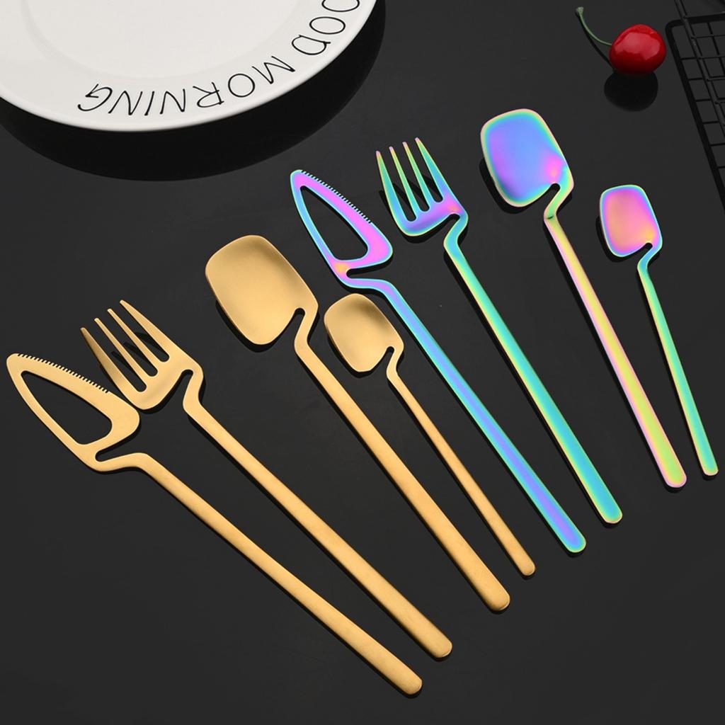 Silverware Set Satin Finish 24-Piece Stainless Steel Flatware Set Kitchen Utensil Set Service for 6 Dishwasher Safe
