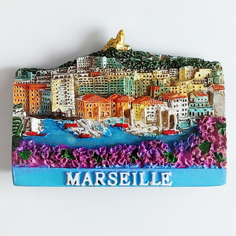 France Marseille Aimants de réfrigérateur Rocamadour Souvenirs de voyage Paris la Tour Eiffel Saumur Autocollants de réfrigérateur Cadeaux de mariage