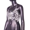 Heart Sequin Halter Neck Body Chain Crop Top