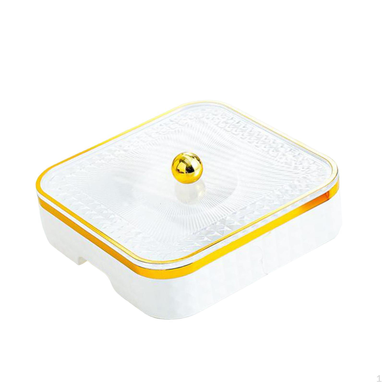 

Поднос для закусок и фруктов с 5 отделениями, переносной контейнер для еды белый