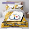 Naam Op Maat Pittsburgh Steelers Patroon Beddengoed Set Dekbedovertrek Kussensloop Huisdecoratie Cadeau (1 dekbedovertrek + 2 kussenslopen, zonder binnenkussen)