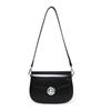 Genuine Leather Single-shoulder Bag with Buckle Design Commuter Women's Bag Cowhide Handbag Small Handbag Underarm Bag