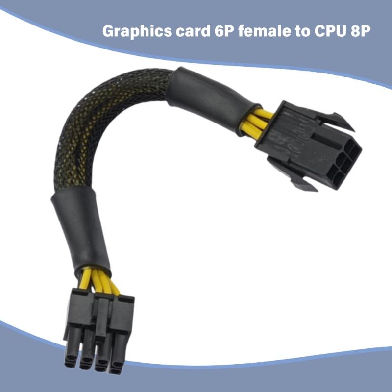 CPU 6Pin To 8Pin Power Supply Line Graphics Video Card Extender Cable Power Cable for Graphics Card Chassis Accessories
