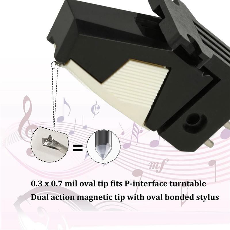 ABUO-4X ATN85EP Replacement Stylus For AT85EP Compatible For Audio-Technica ATN85EP Elliptical Turntable Stylus For AT301EP
