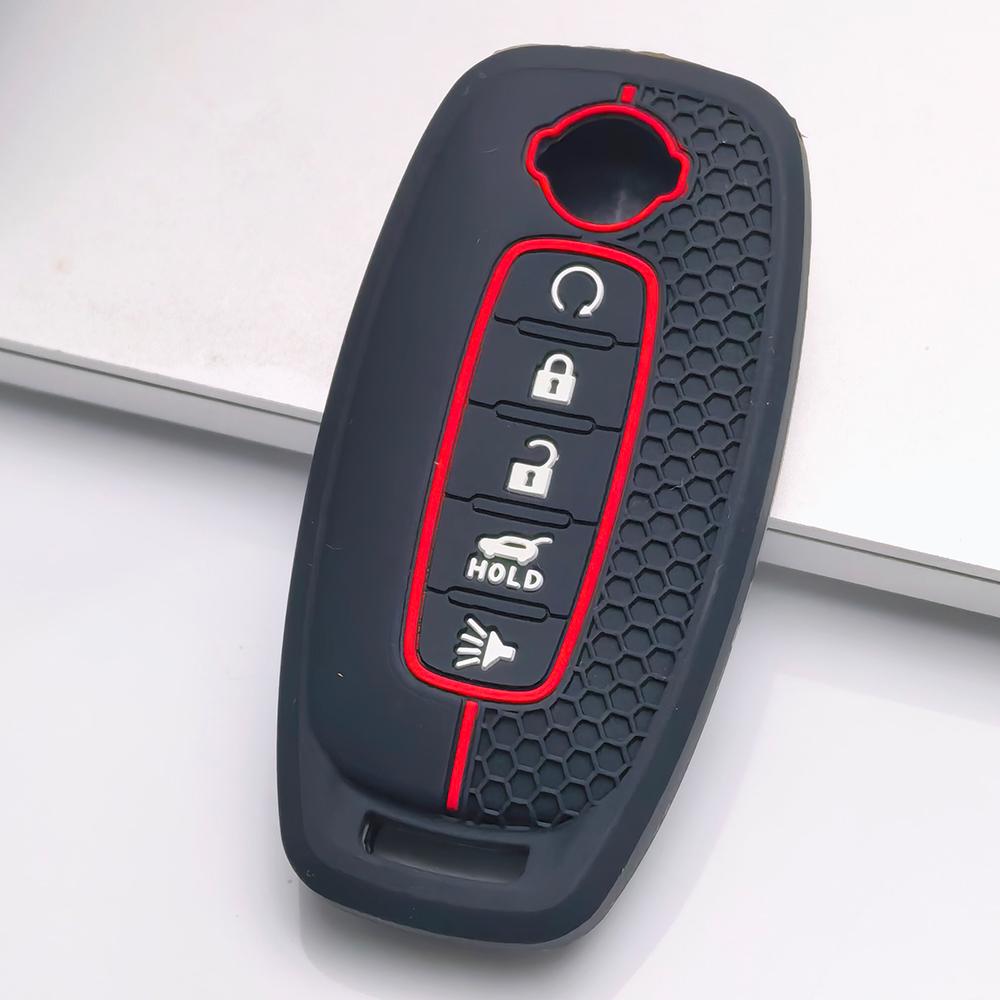 Key Fob Cover for Nissan Altima Models Rogue Pathfinder Silicone Key Fob Cover for Nissan Rogue Altima Pathfinder 5 Button Smart Key Protector