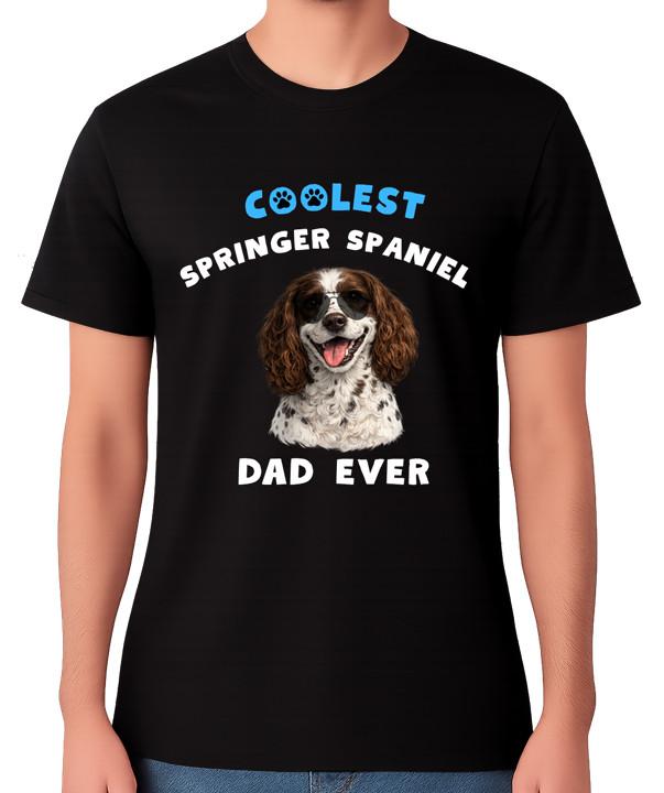 Coolest Springer Spaniel Dad Ever T-Shirt Dog Lover Gift Unisex Tee S