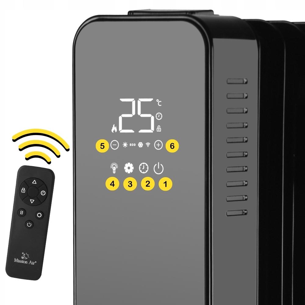 OSLO 1500W Black WiFi Oil Radiator