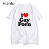 ZX TEE I Love Gay Porn Mens T Shirts Casual Summer LGBT T Shirt Unisex Short Sleeve Streetwear Round Neck Men's Cotton T-shirt