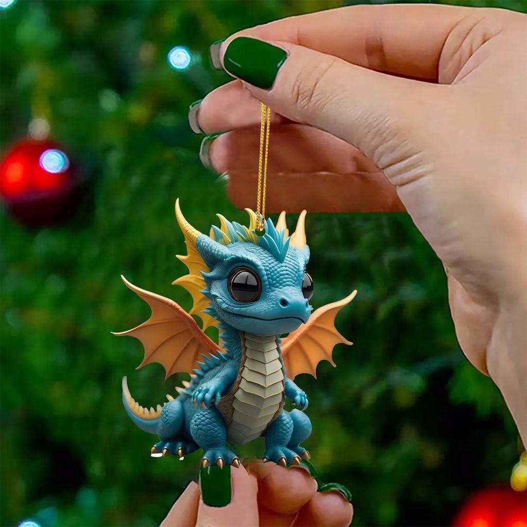 Playful Cartoon Dragon Acrylic Keychain Ideal For Christmas Halloween Giving Gift