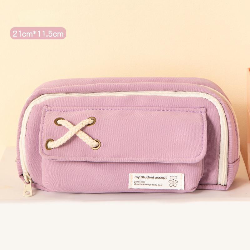 3 Layers Pencil Case Large Capacity Pen Bag Kawai Simple Style Pencil Pouch School Office Stationery Organizer Supplies