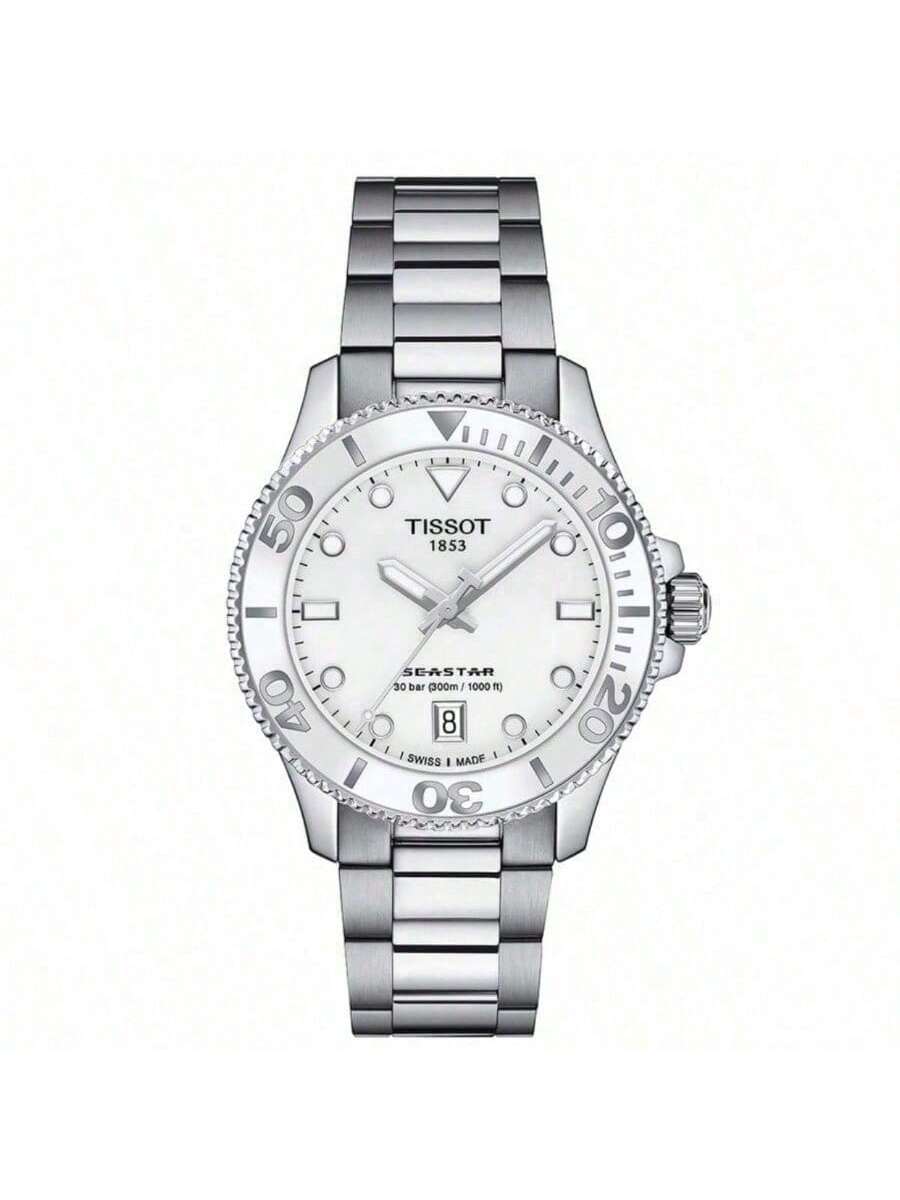 

Цей стильний сріблястий автоматичний дайверський годинник Tissot Seastar — обов язковий аксесуар для активного відпочинку та повсякденного носіння, що поєднує спортивний стиль з водозахистом T120.210.11.011.00 білий