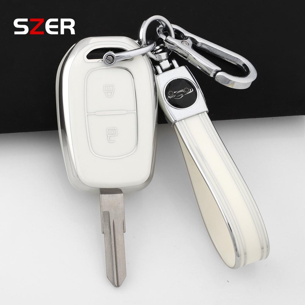 2 Buttons Tpu Key Case Cover Holder Keychain For Renault Duster Dokker Logan Stepway Clio 5 Ss2 For Dacia Sandero Stepway Logan