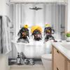 Lustige Hunde Duschvorhang 72Bx72H Zoll Dackel badet in Badewanne Niedliches Tier Welpe Haustier Urkomischer Duschvorhang Badezimmer-Set