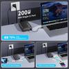 200W GaN Desktop Charger 3C+3A 6 Port Output 100W Single Type-C Port Charging Station for Phones Tablets