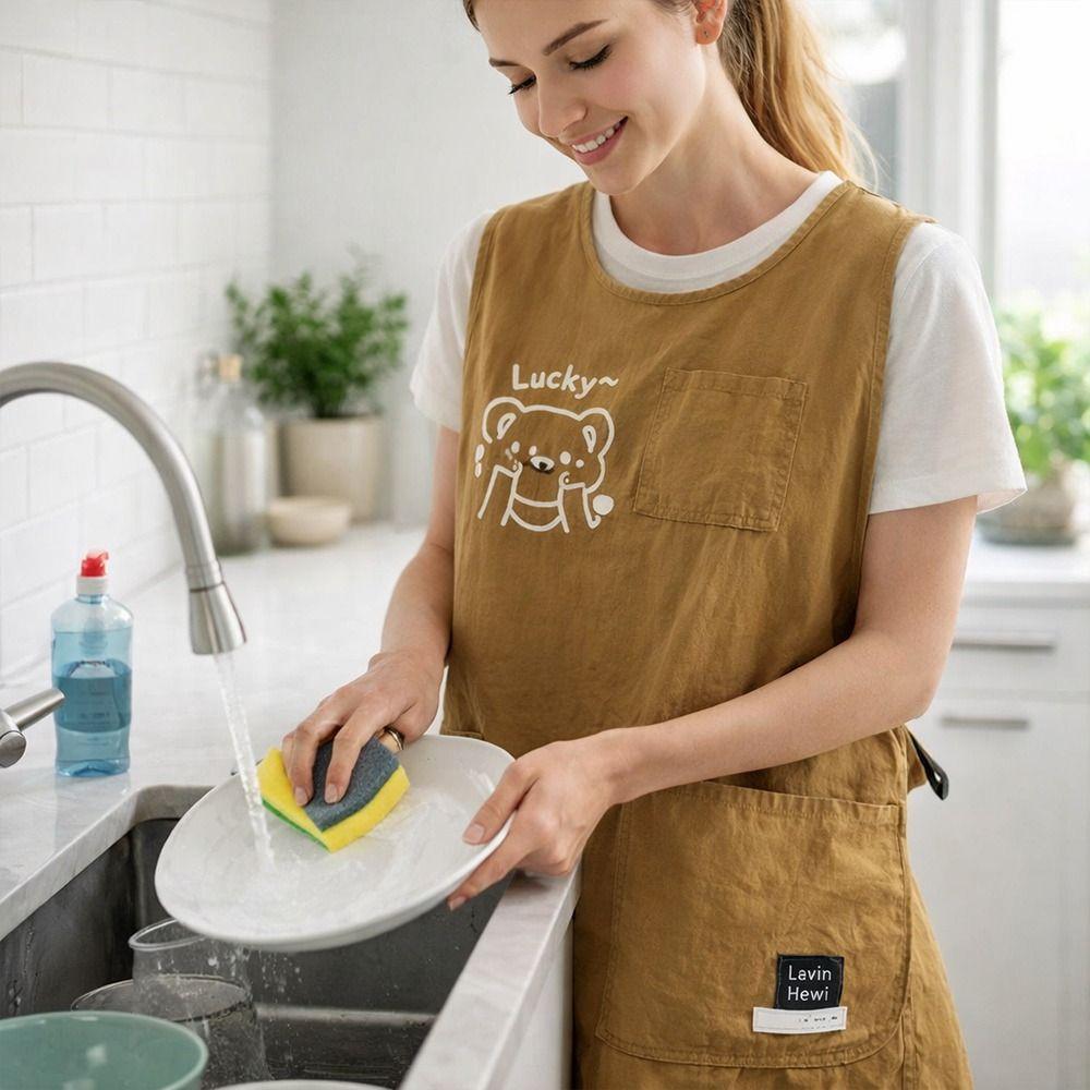 Waterproof Chef Apron Cartoon Catering Work Clothes Fashion Kitchen Vest Apron  for Home Kitchen
