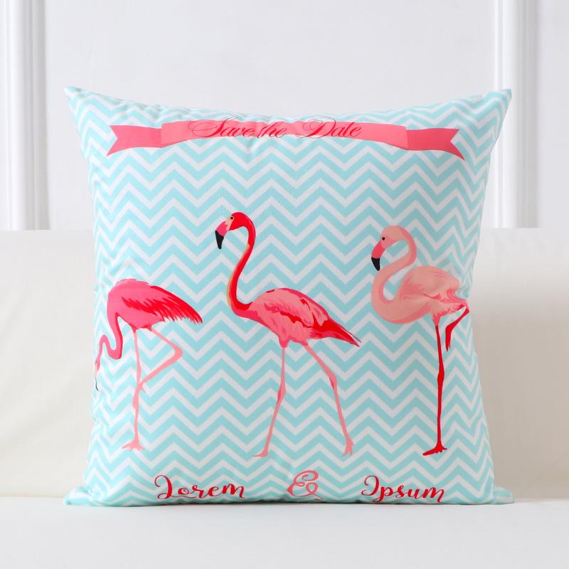 Flamingo Pillow Cushion Ins Wind Velvet Pillow Waist and Back Cushion Printed Square Pillow