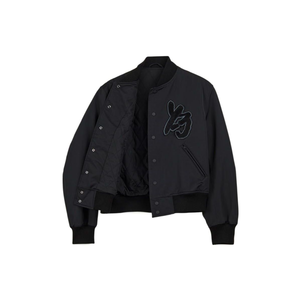 

Y-3 Solid Color Logo Print Casual Jacket Unisex jackets Black IA3107 XL