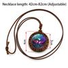 Colorful Tree of Life Wooden Pendant Necklace Women's Versatile Jewelry European and American Vintage Sweater Chain