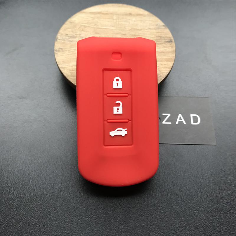 

ZAD silicone car key case cover set fob for MITSUBISHI OUTLANDER Lancer EX ASX colt Grandis Pajero sport Remote key protection красный