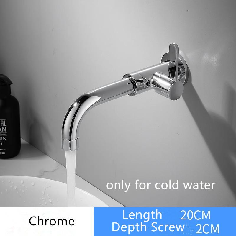Tuqiu Basin Faucet Only Cold Water Black Bathroom Faucet In-Wall Chrome Bathroo Faucet  Bathroom Sink Tap Basin Mixer Tap Set