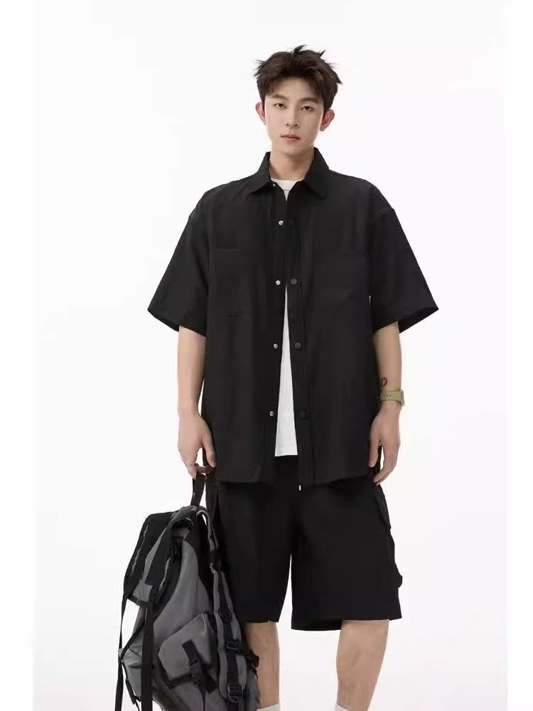 2025 Men's Trendy Summer Set: Cool Short-Sleeve Shirt & Casual Sports Shorts Two-Piece