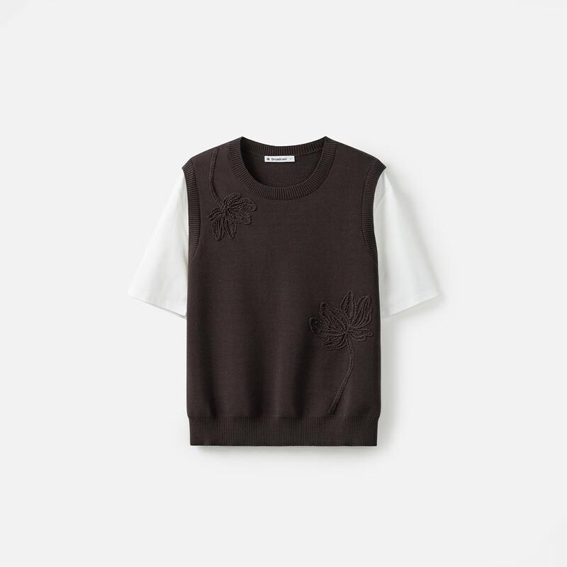 broadcast Women's Jacquard Knit Short-Sleeve Top