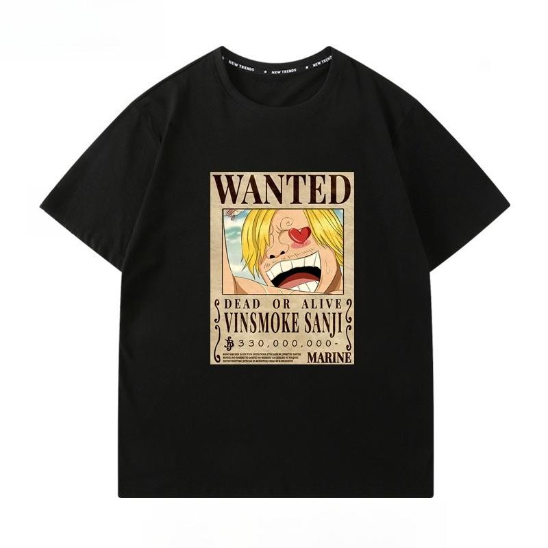 Straw Hat Luffy Chopper ONE PIECE Twodimensional Design Shortsleeved Top Pure Cotton Shortsleeved Mens and Womens Tshirt